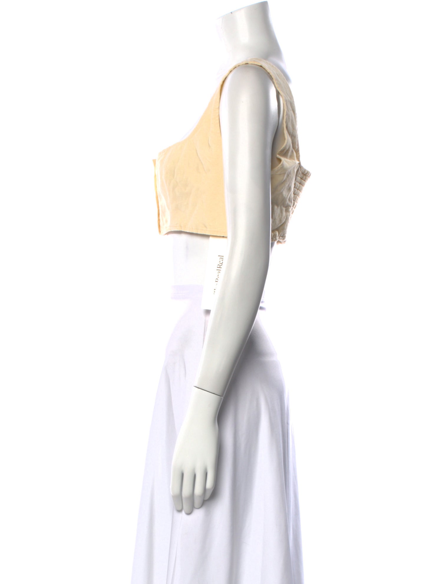 Le Kasha Linen Square Neckline Crop Top