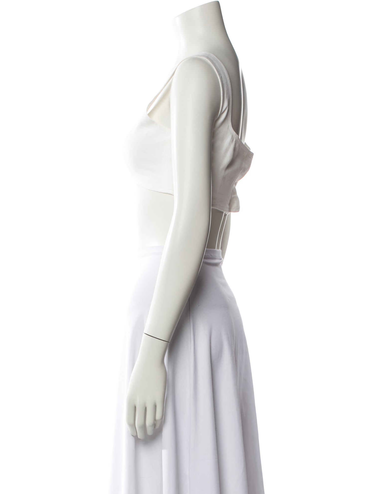 Le Kasha Linen Square Neckline Crop Top