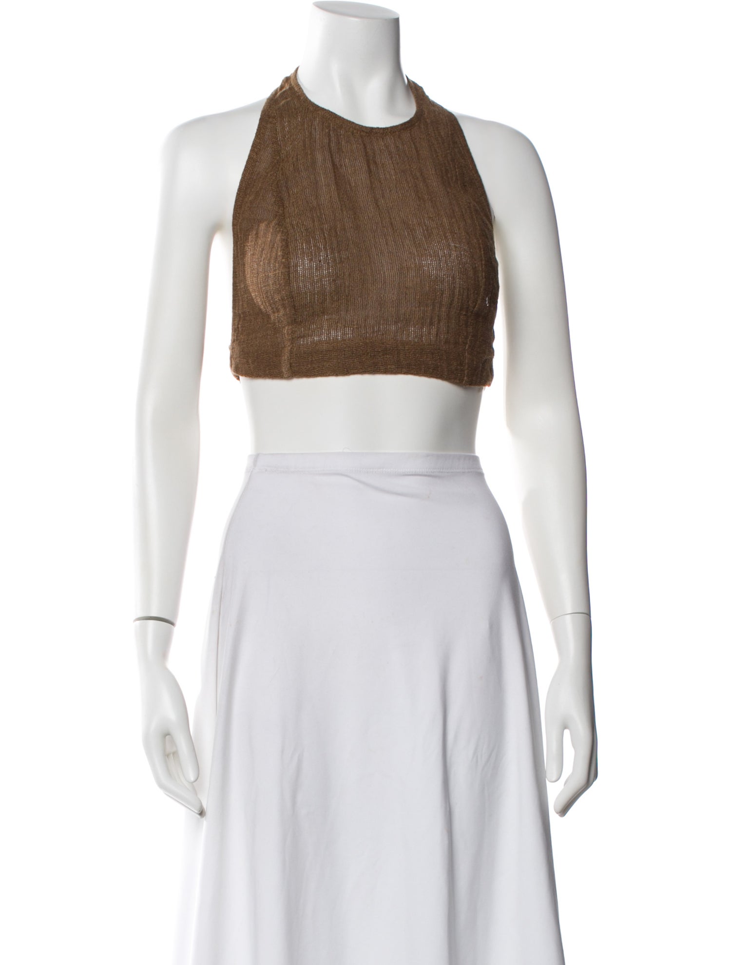 Le Kasha Linen Halterneck Crop Top