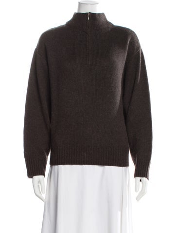 Pre-owned Le Kasha Cashmere Mock Neck Sweater In Brown