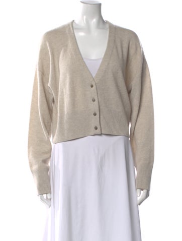 Pre-owned Le Kasha Cashmere V-neck Sweater In Neutral