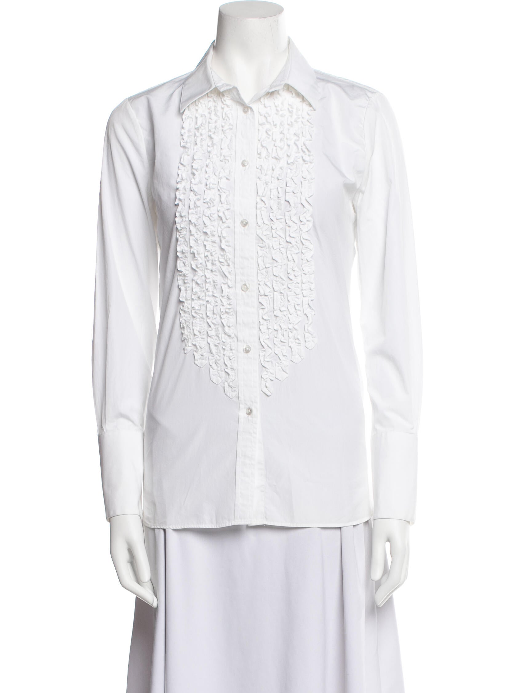 Louise Kennedy Long Sleeve Button-Up Top