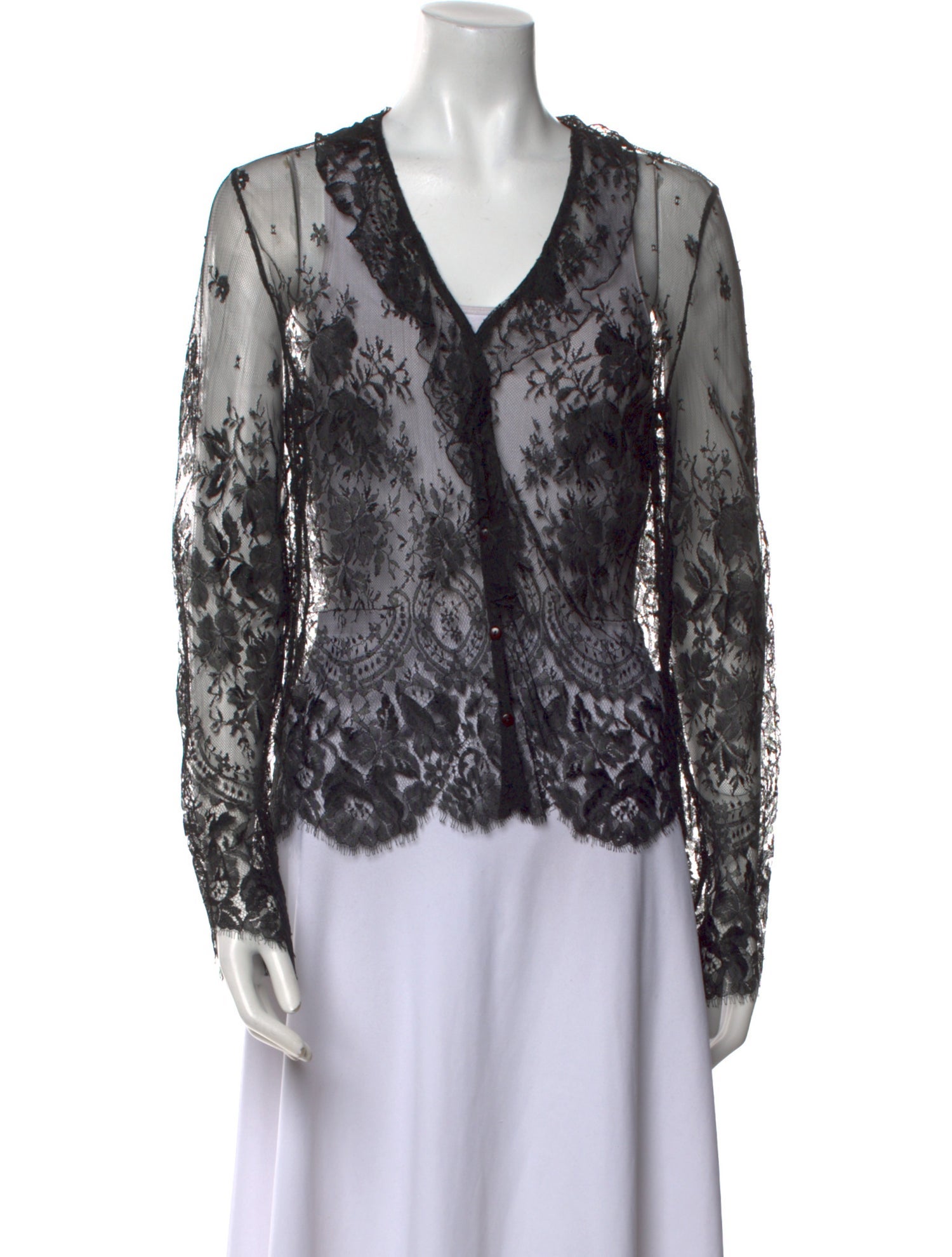 Louise Kennedy Lace Pattern V-Neck Blouse