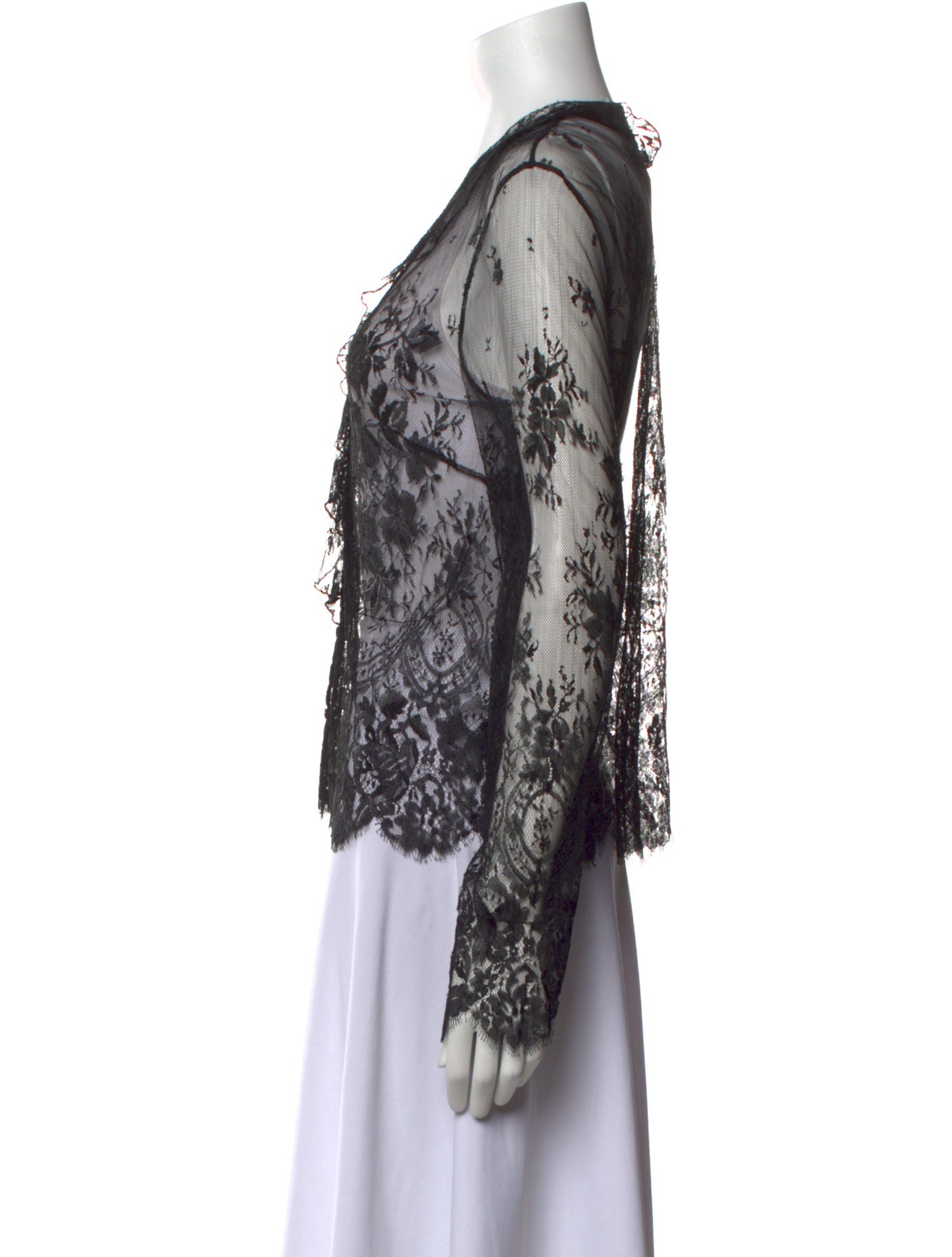 Louise Kennedy Lace Pattern V-Neck Blouse