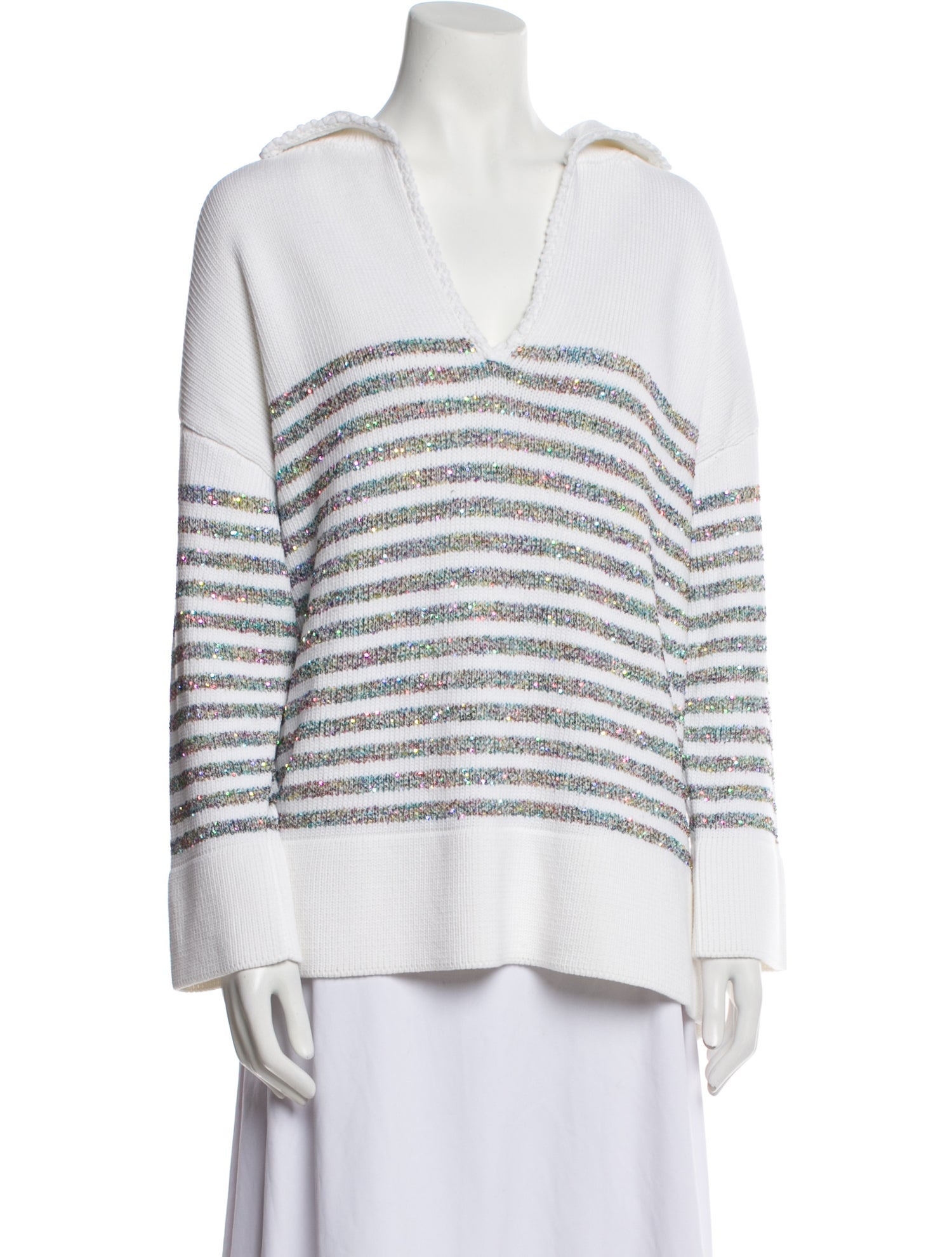 Le Lion Striped V-Neck Sweater