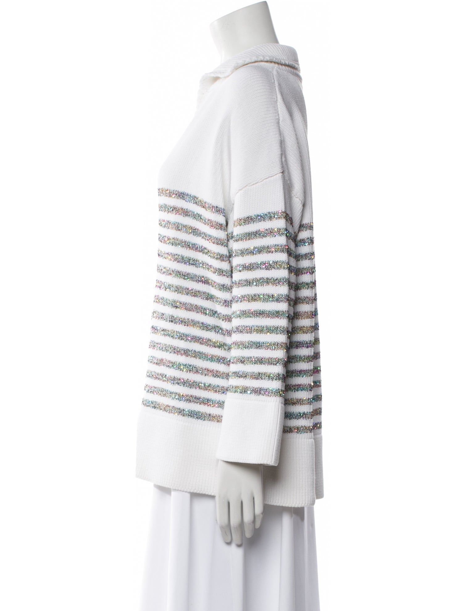 Le Lion Striped V-Neck Sweater