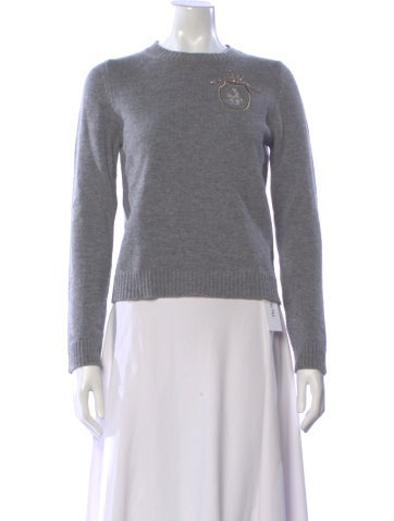 Pre-owned Le Lion Merino Wool Crew Neck Sweater In Gray