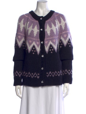Pre-owned Le Lion Alpaca Patterned Sweater In Blue