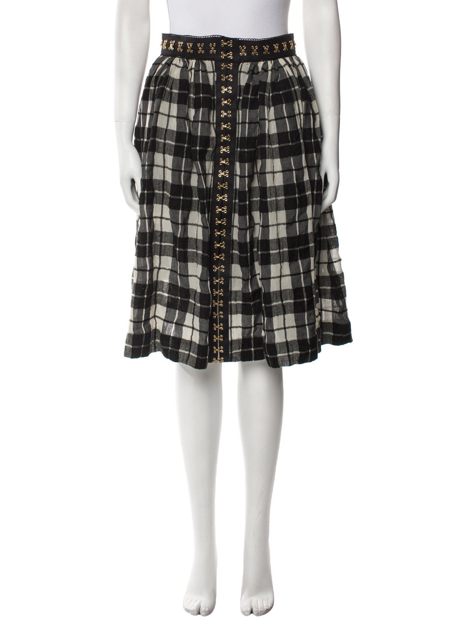 Lena Hoschek Plaid Print Knee-Length Skirt