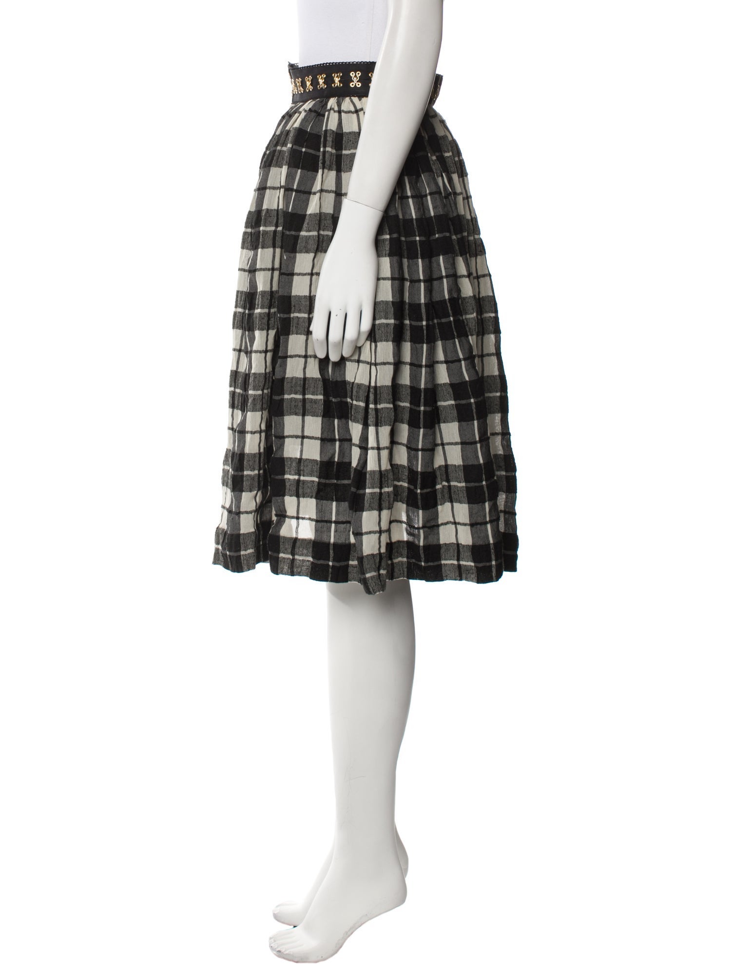Lena Hoschek Plaid Print Knee-Length Skirt
