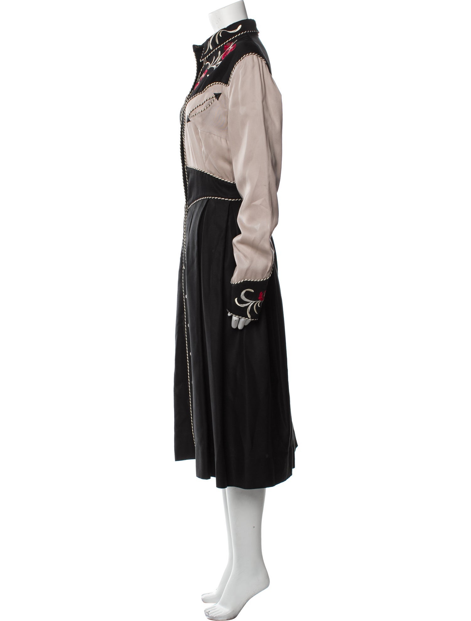 Lena Hoschek Mock Neck Midi Length Dress