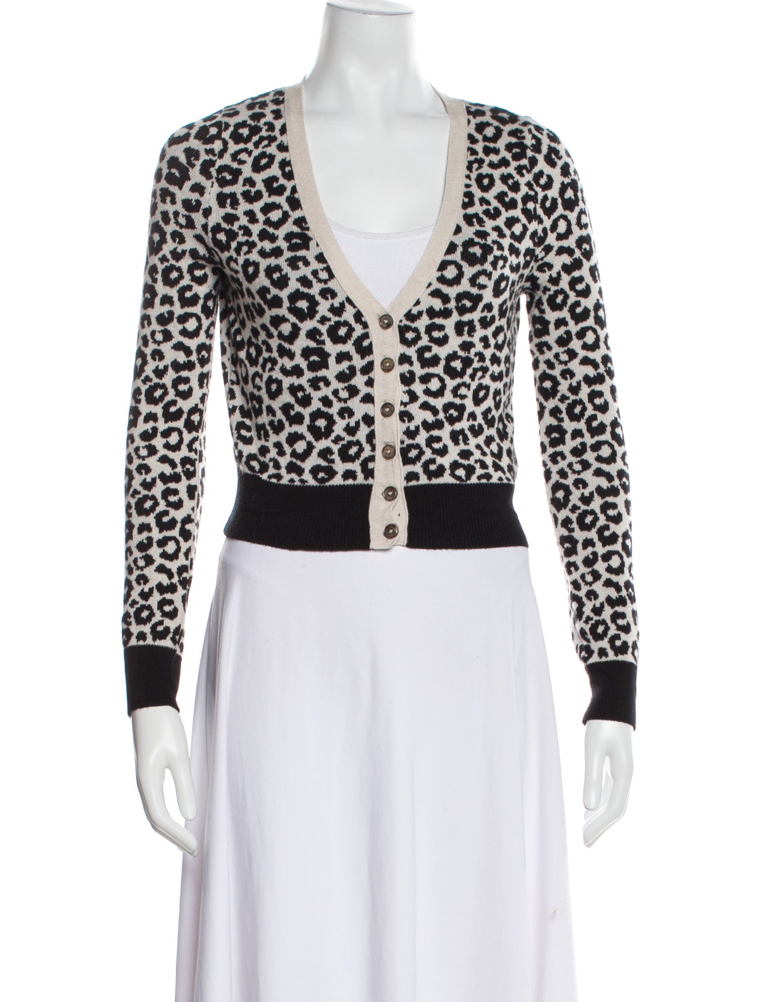 Lena Hoschek Animal Print V-Neck Sweater