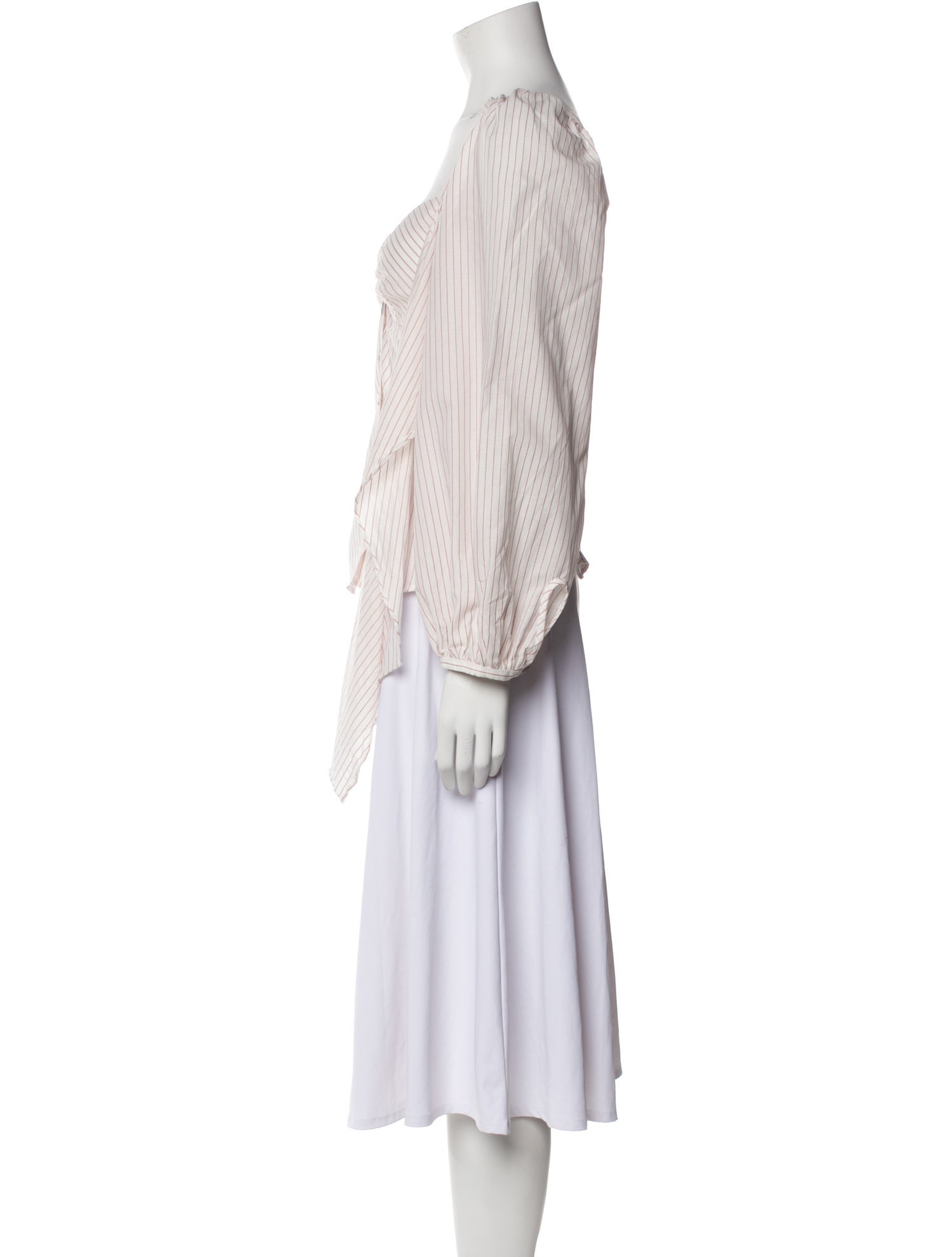 Lena Hoschek Striped Square Neckline Button-Up Top