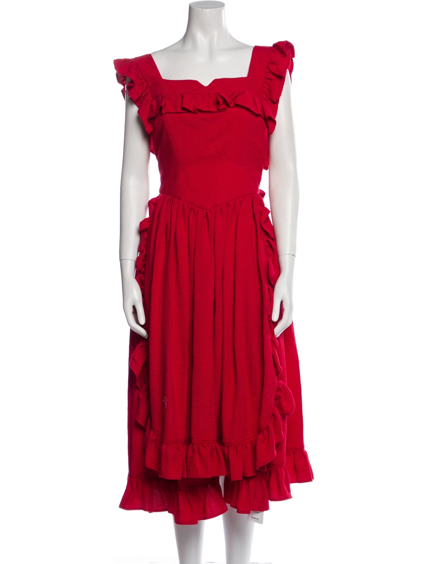 Lena Hoschek Square Neckline Midi Length Dress