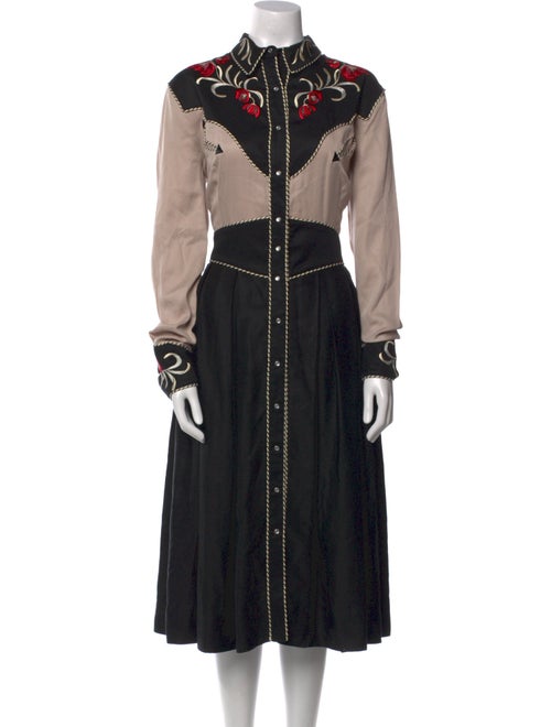 Lena Hoschek Mock Neck Midi Length Dress