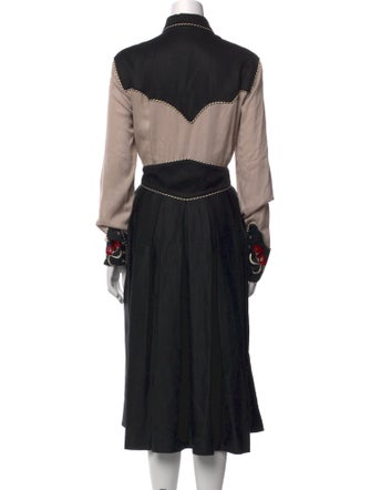 Lena Hoschek Mock Neck Midi Length Dress