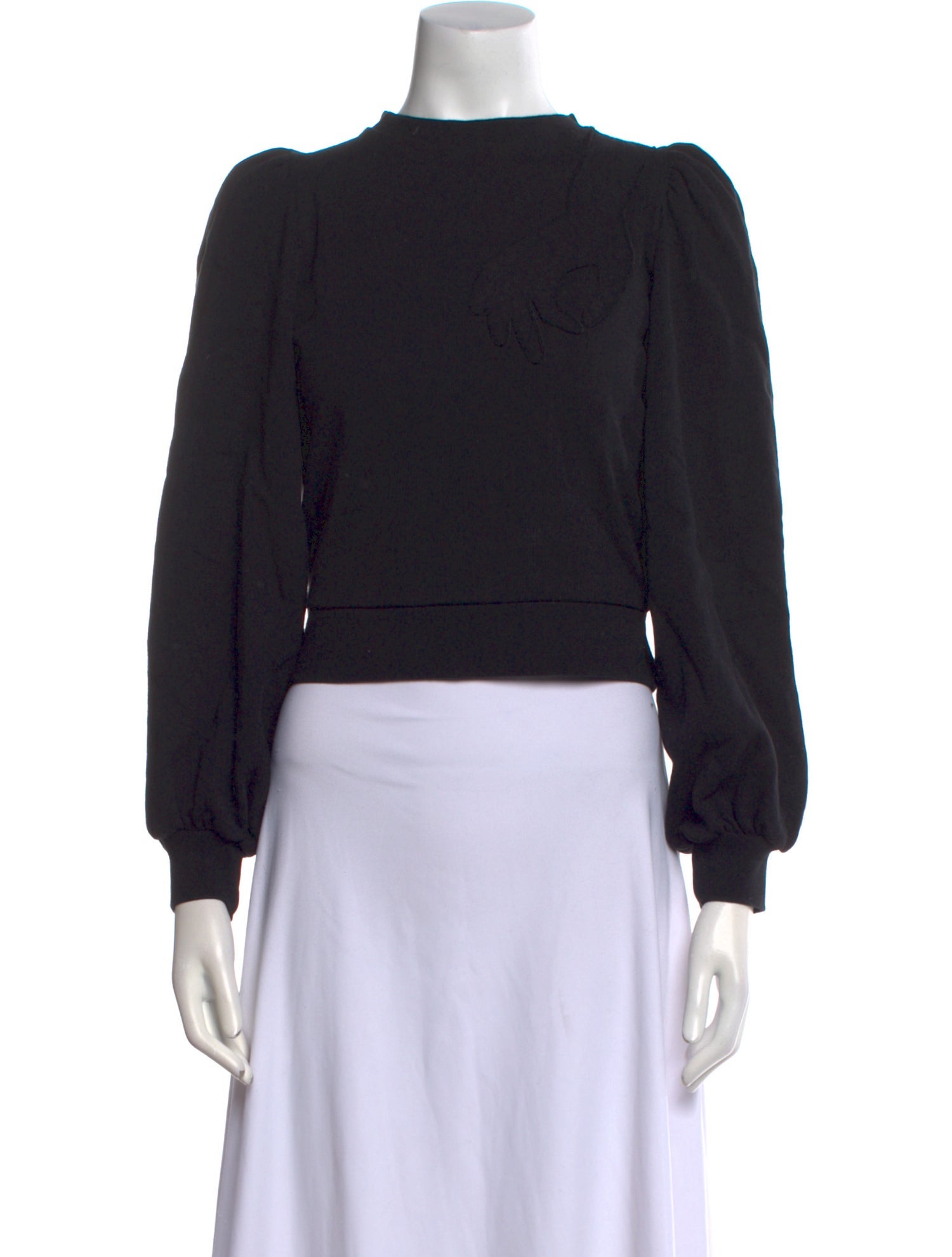 Lena Hoschek Crew Neck Long Sleeve Crop Top