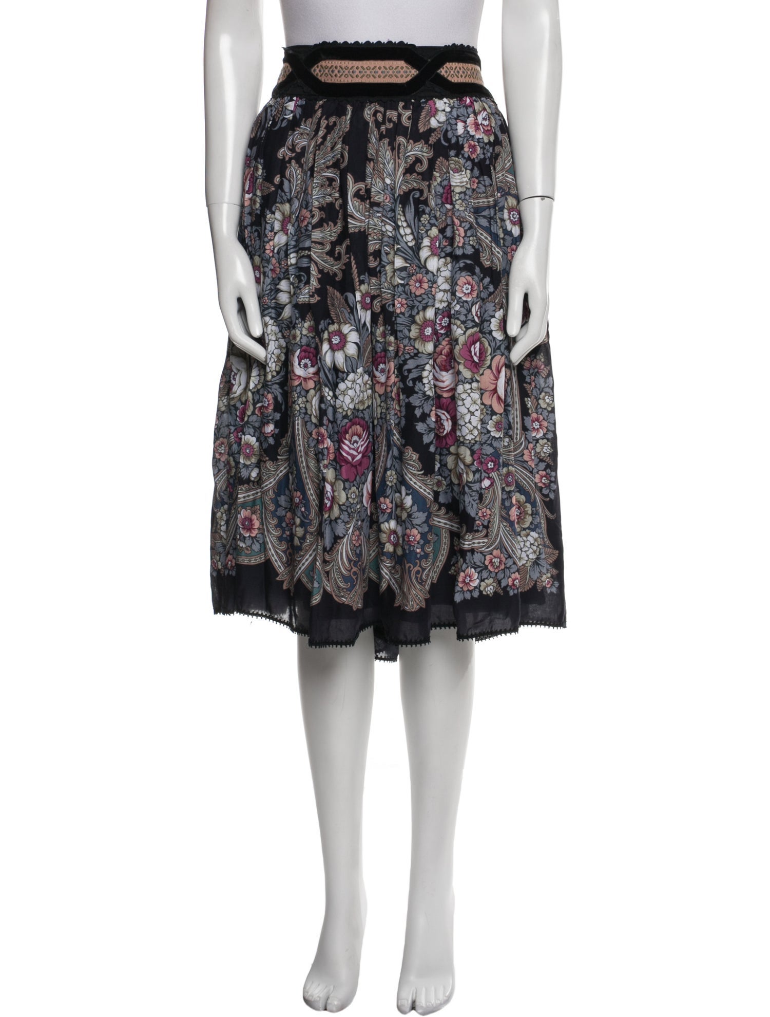 Lena Hoschek Floral Print Knee-Length Skirt
