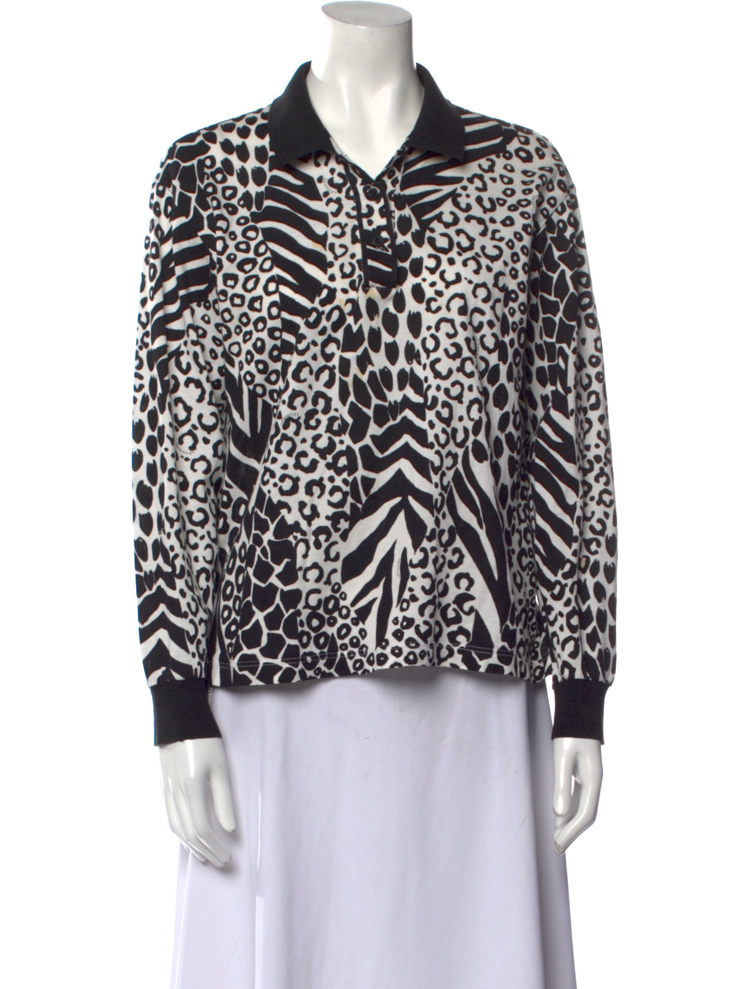 Leonard Animal Print Long Sleeve Button-Up Top