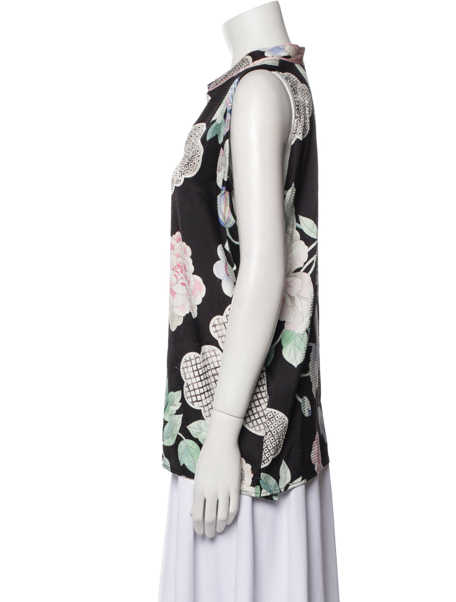 Leonard Silk Floral Print Blouse