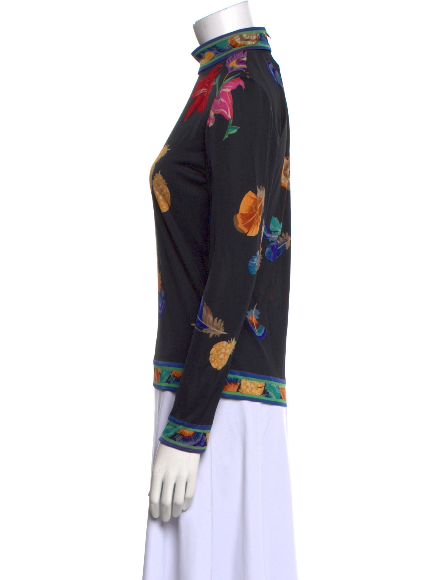 Leonard Silk Floral Print Sweatshirt