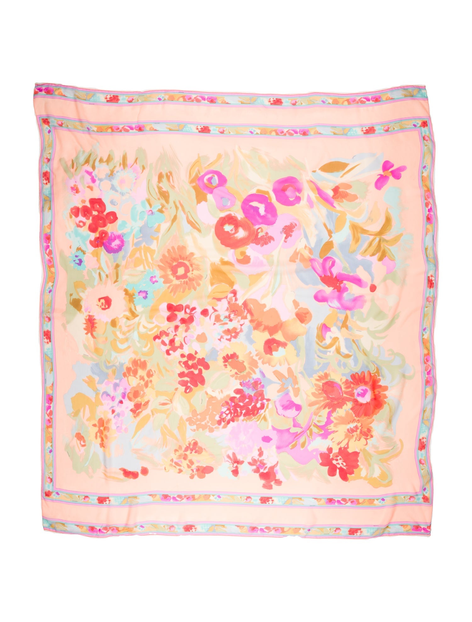 Leonard Silk Floral Print Scarf
