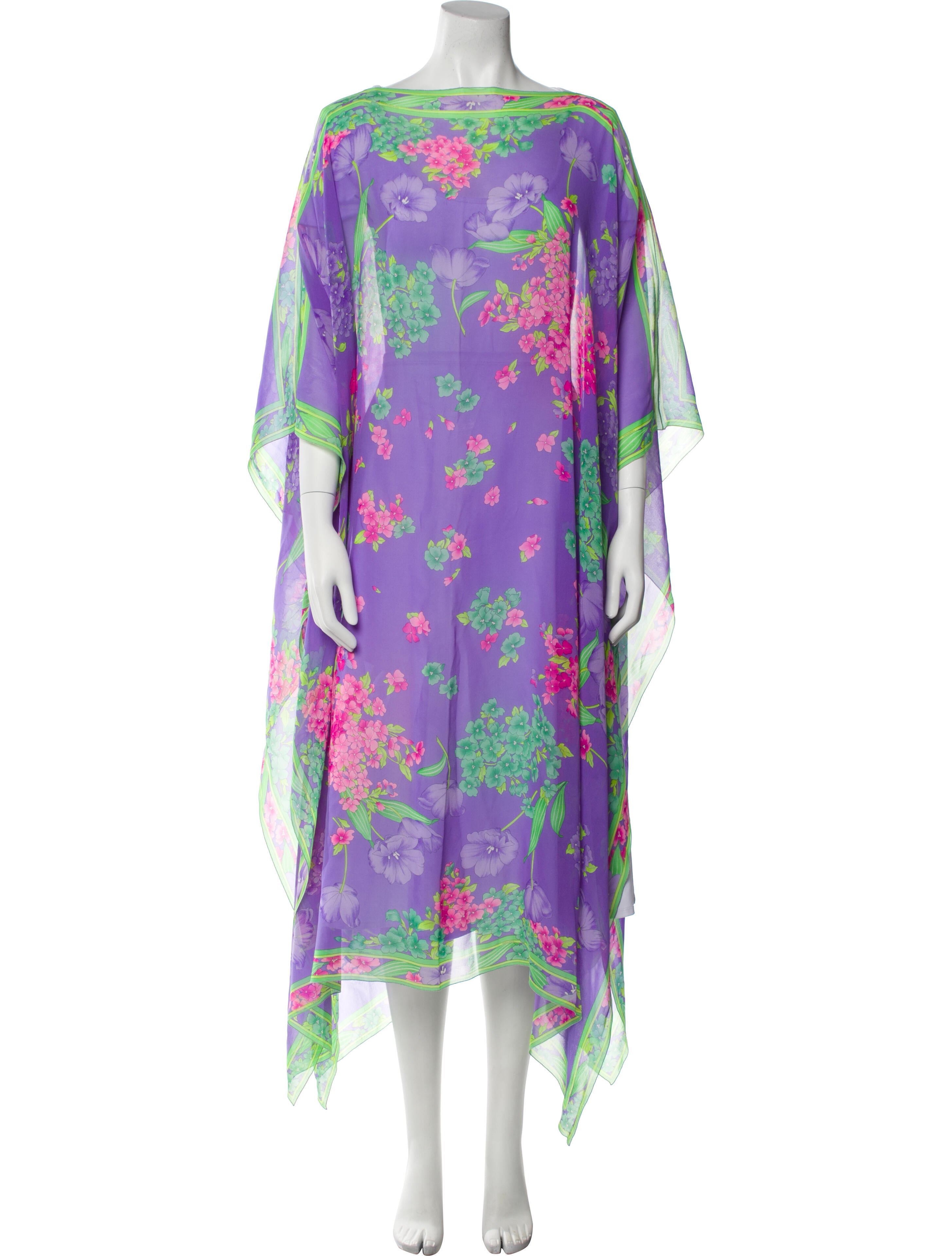 Leonard Silk Floral Print Shawl