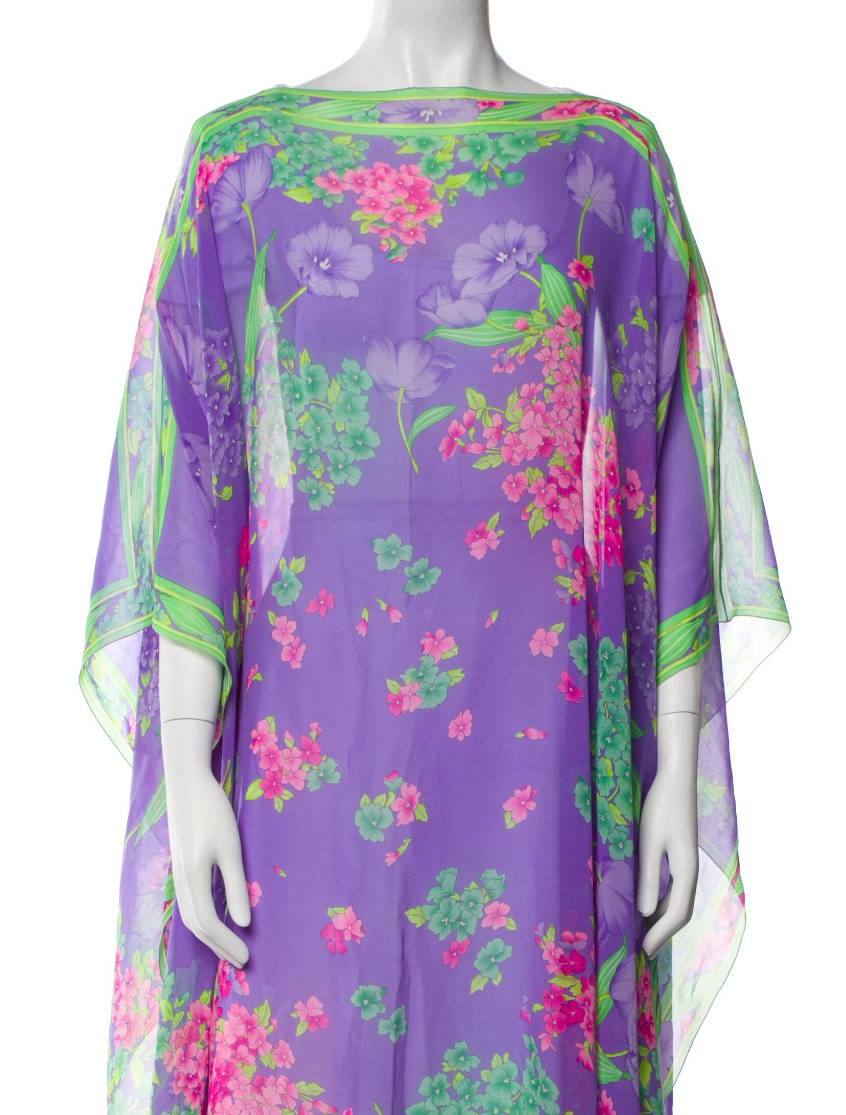 Leonard Silk Floral Print Shawl