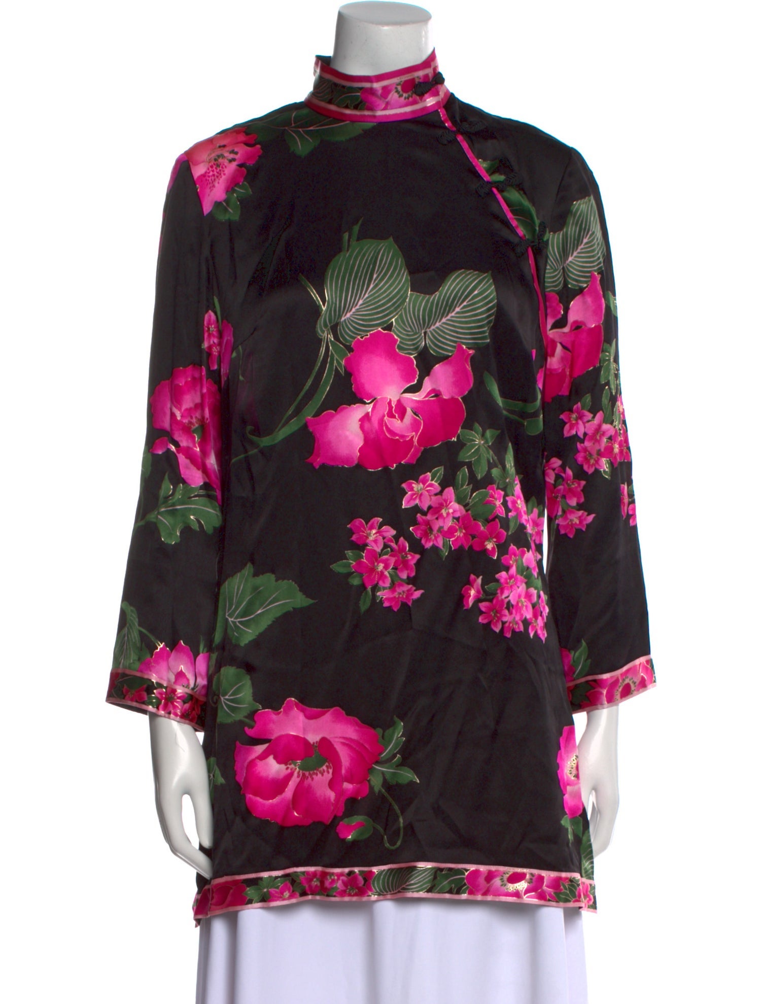 Leonard Silk Floral Print Blouse