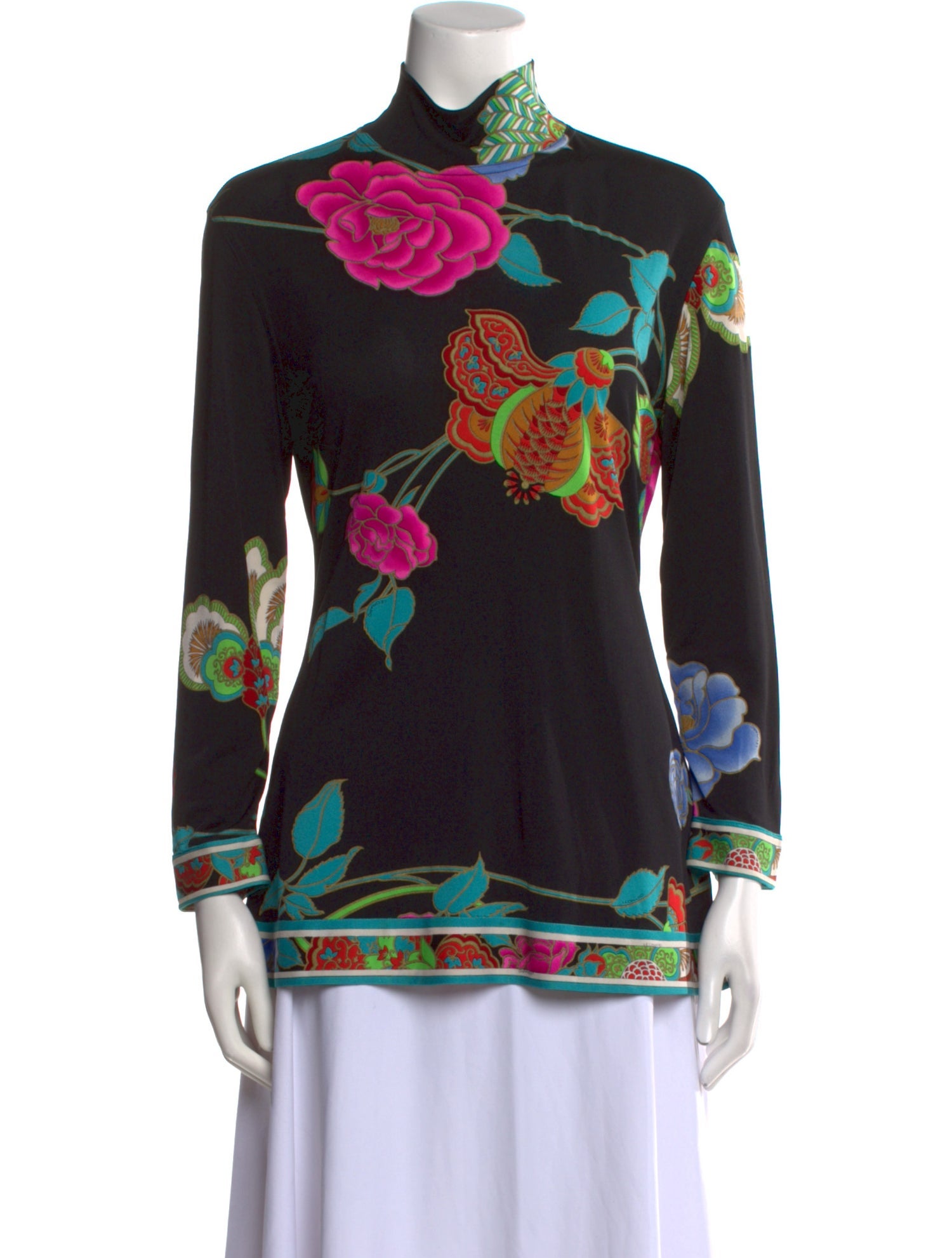 Leonard Silk Floral Print Blouse