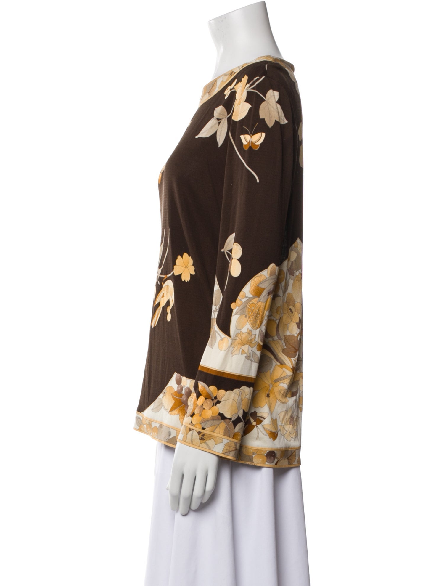 Leonard Silk Floral Print Blouse