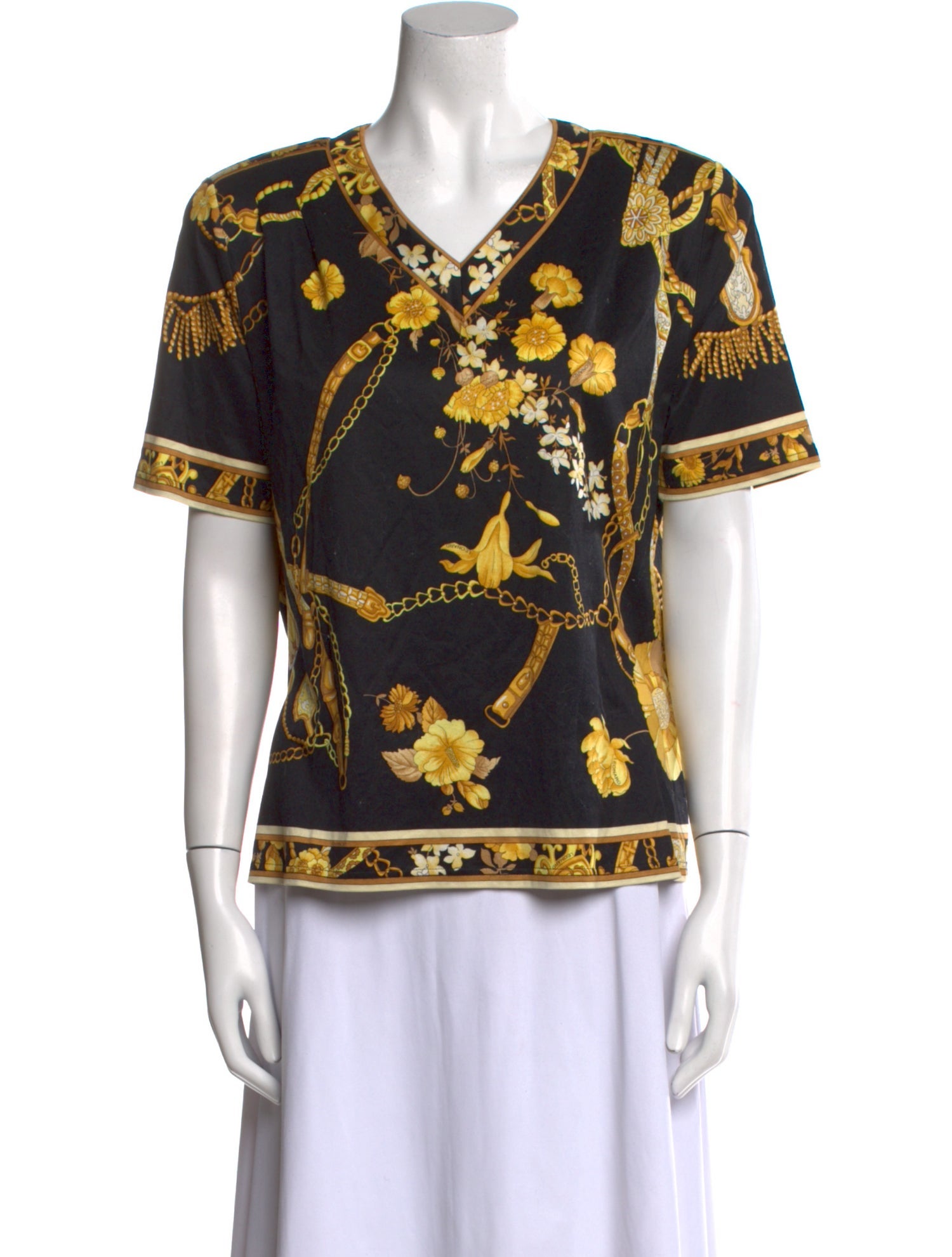 Leonard Printed V-Neck Blouse