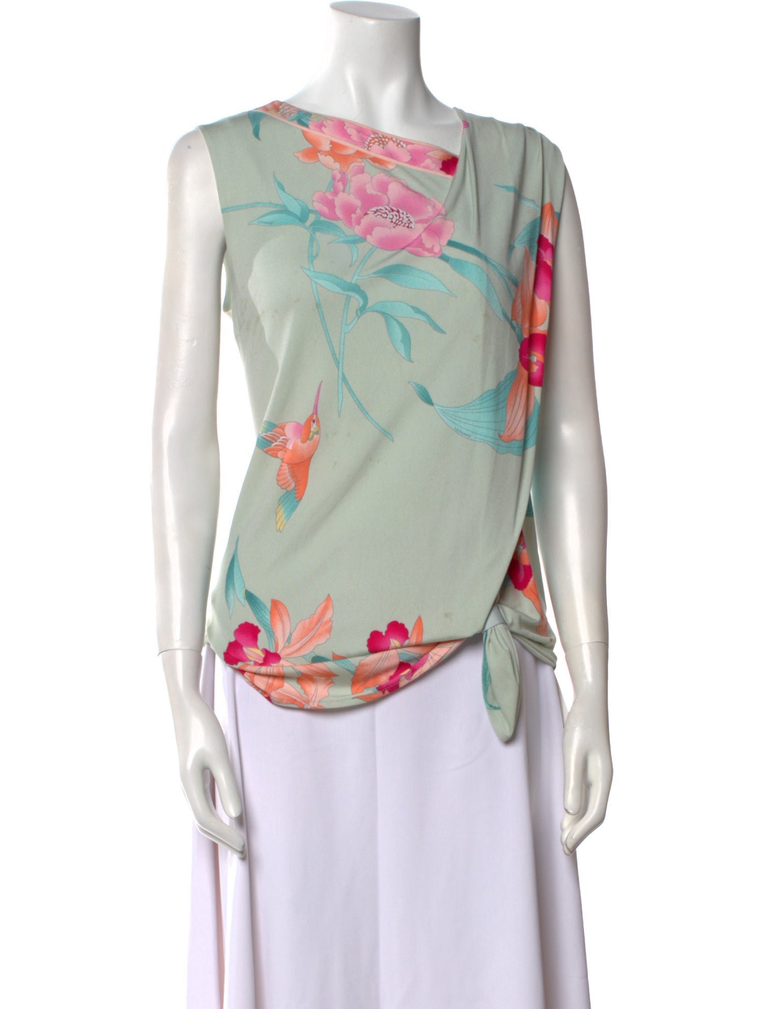 Leonard Silk Floral Print Top