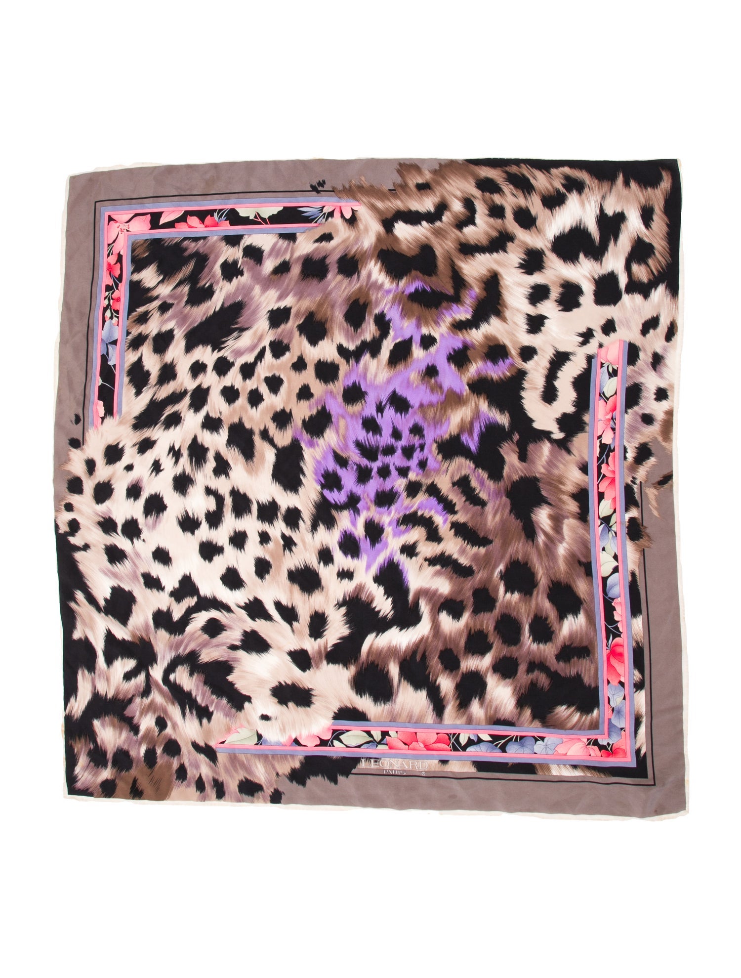 Leonard Silk Animal Print Scarf