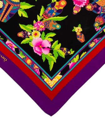 Leonard Silk Floral Print Scarf