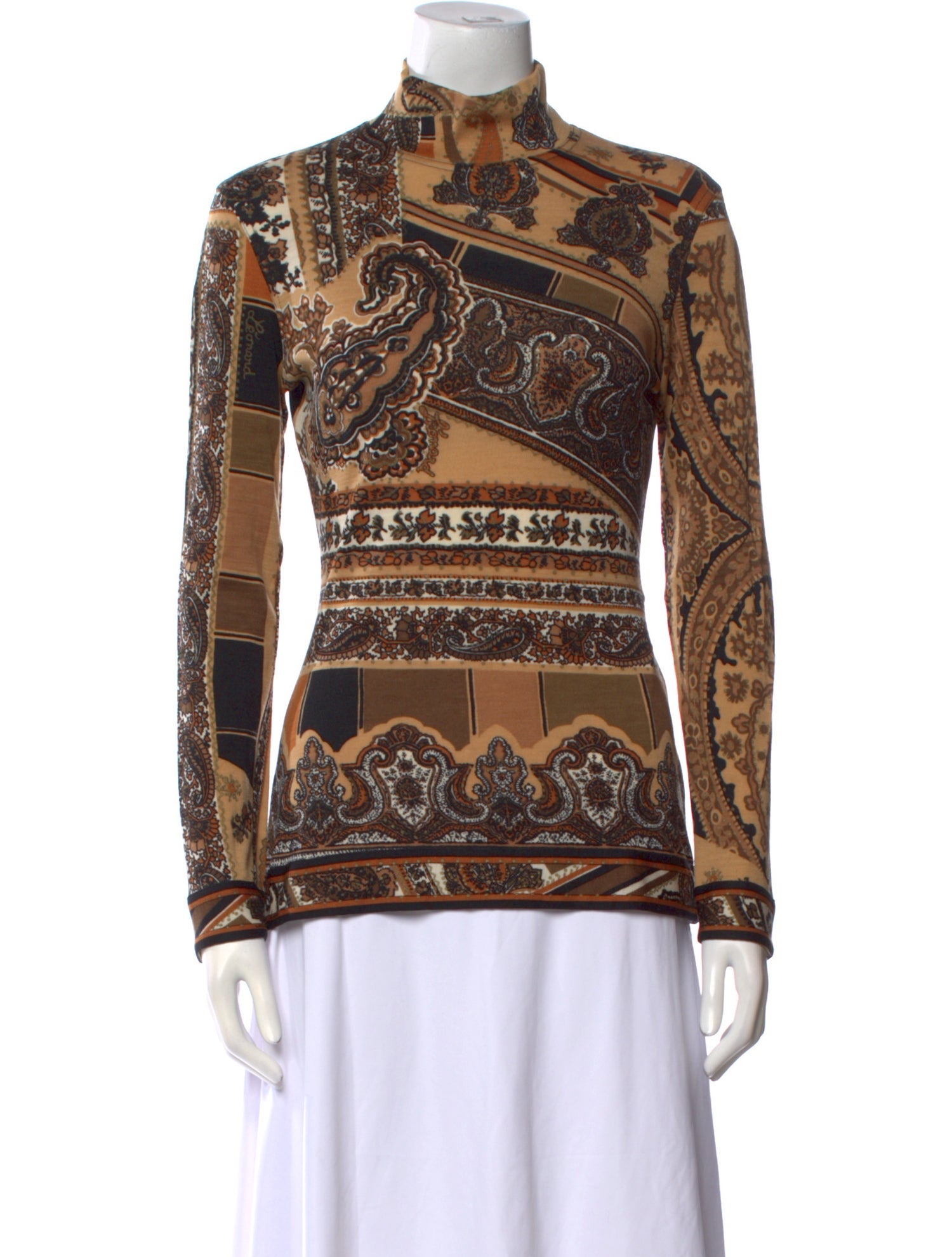 Leonard Wool Paisley Print Top
