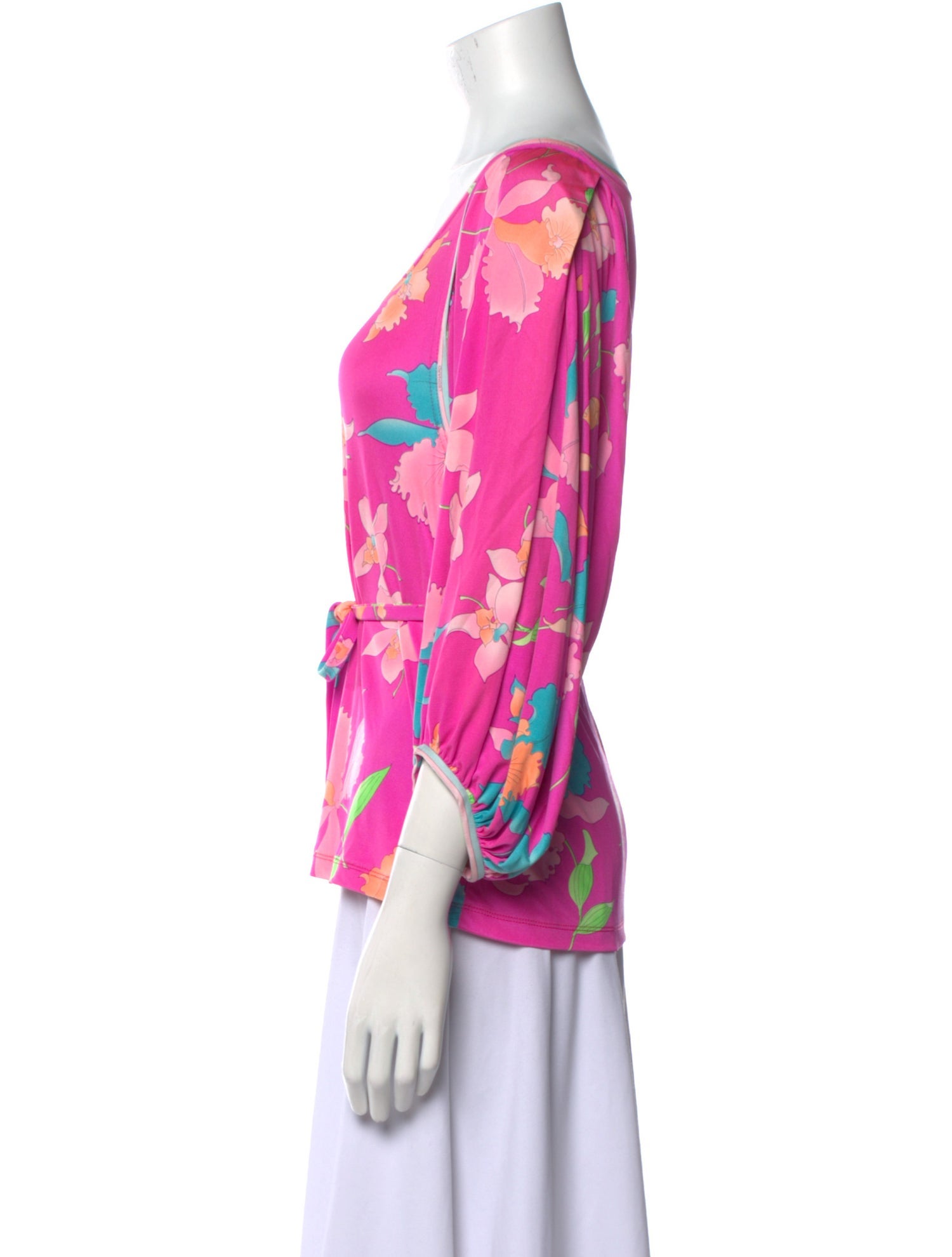 Leonard Floral Print Scoop Neck Blouse