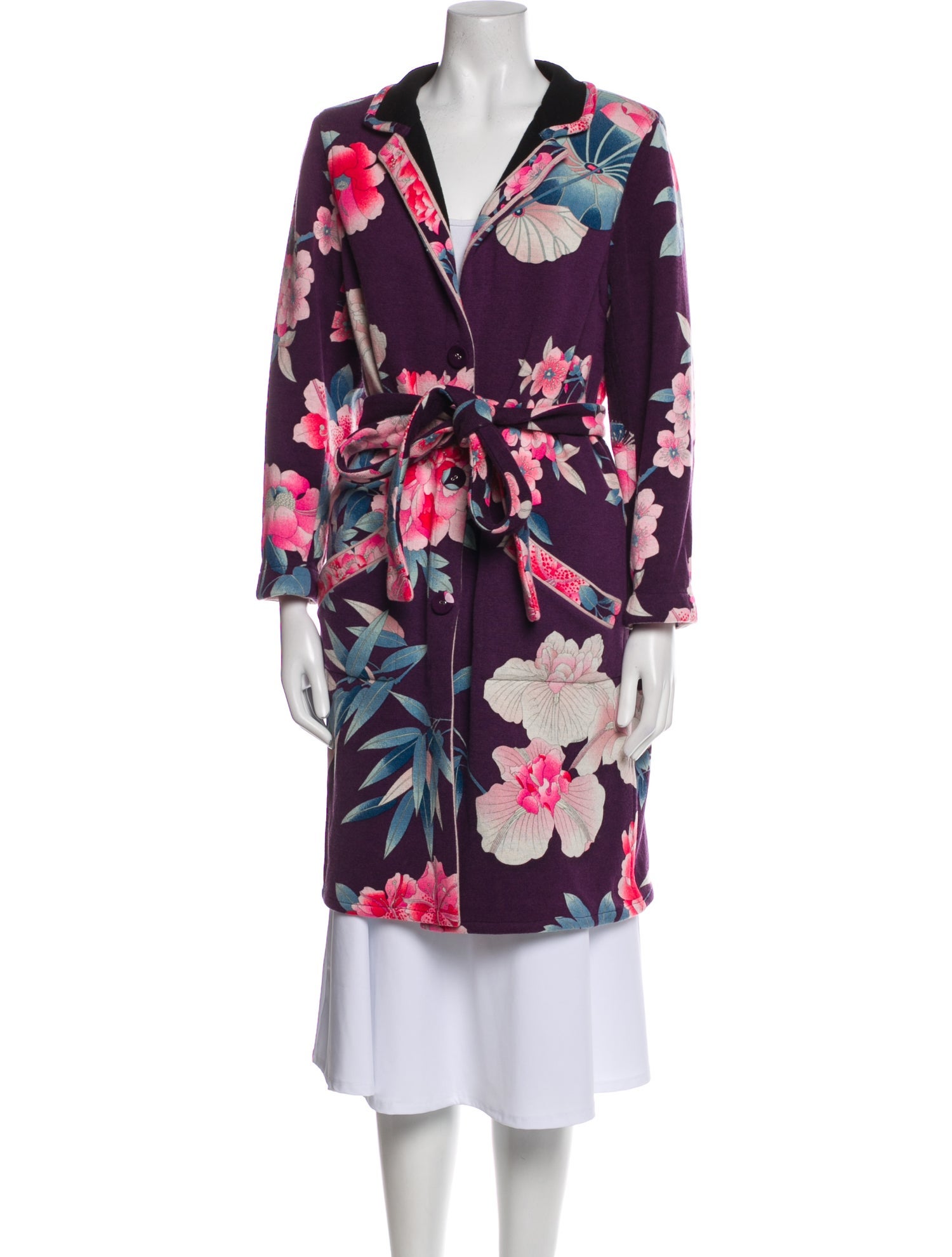 Leonard Wool Floral Print Coat w/ Tags