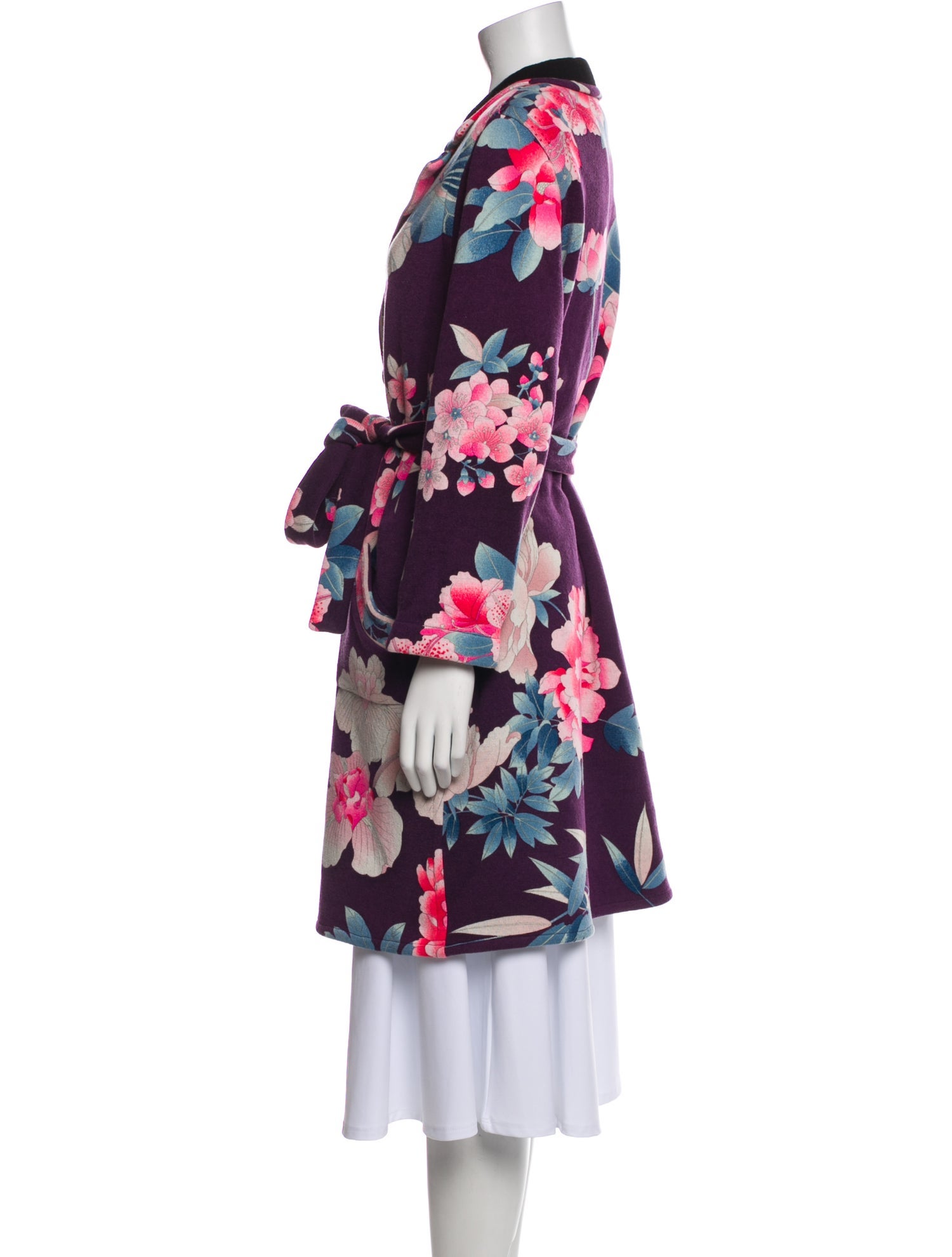 Leonard Wool Floral Print Coat w/ Tags