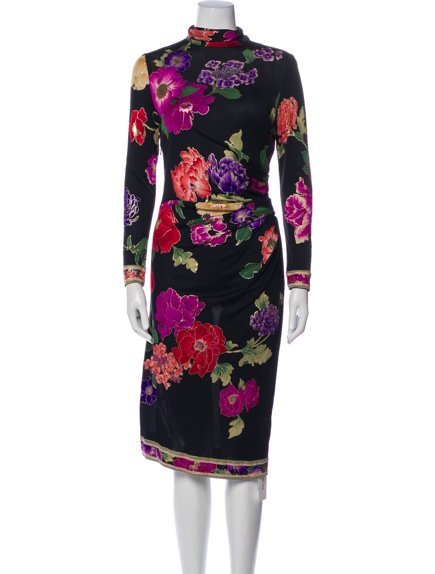 Leonard Silk Midi Length Dress