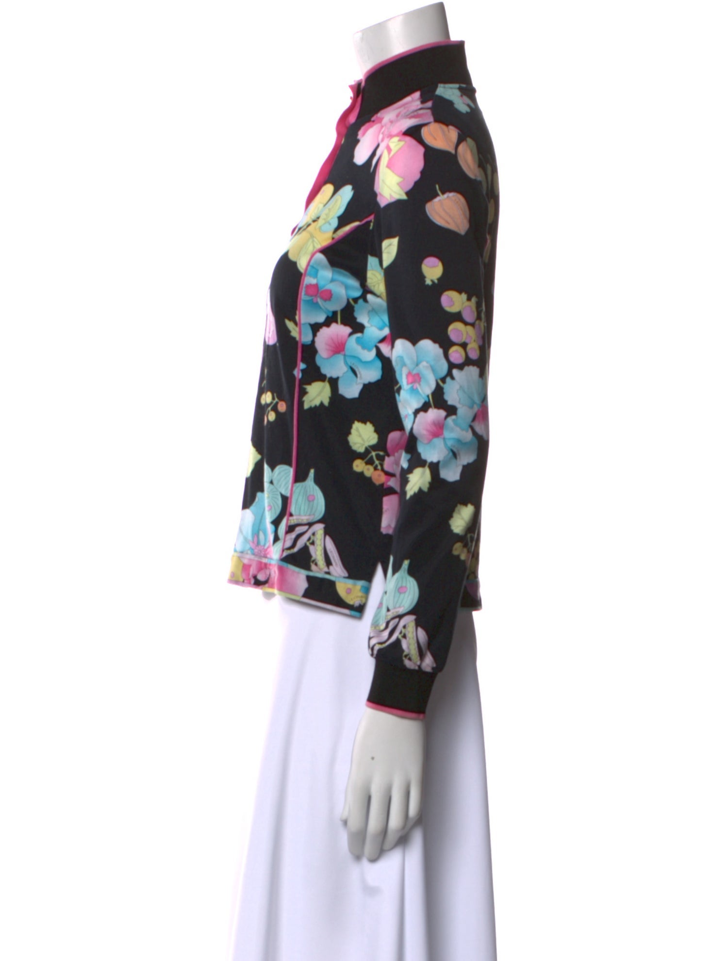 Leonard Floral Print Mock Neck Blouse