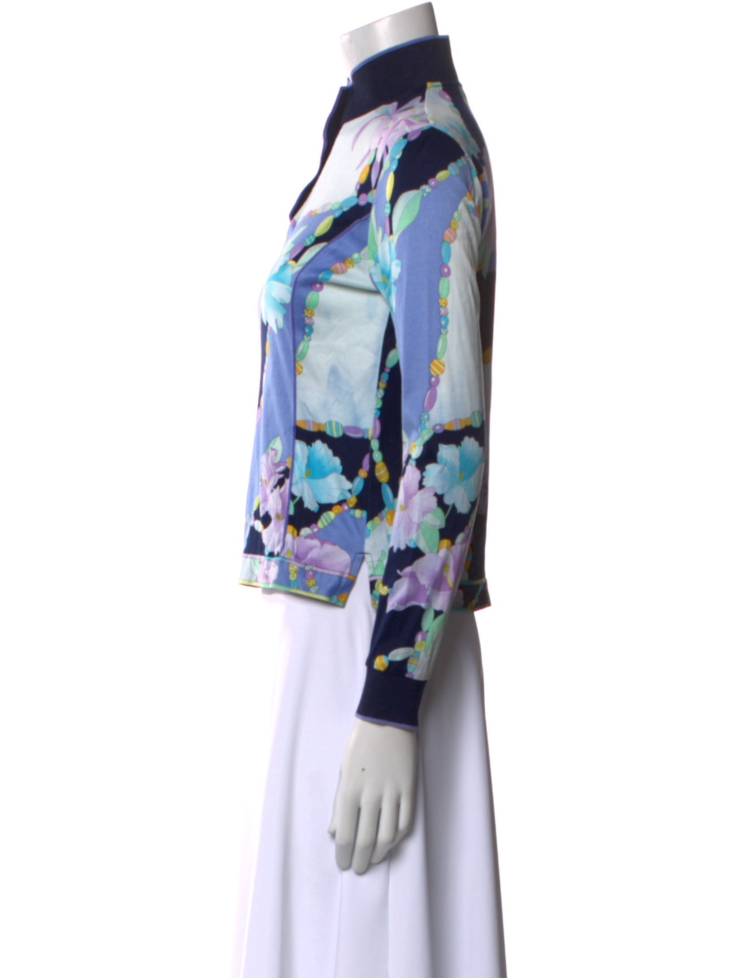 Leonard Floral Print Mock Neck Blouse