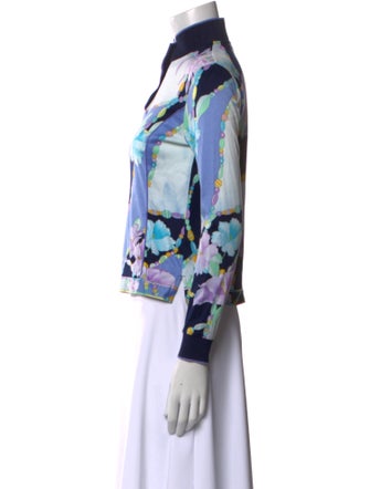 Leonard Floral Print Mock Neck Blouse