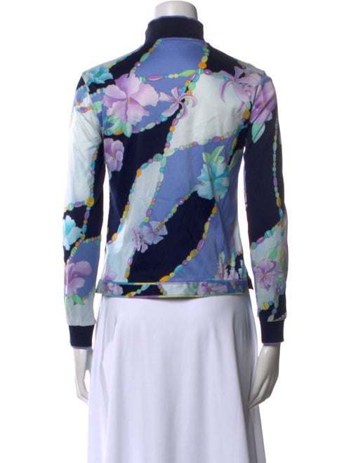 Leonard Floral Print Mock Neck Blouse