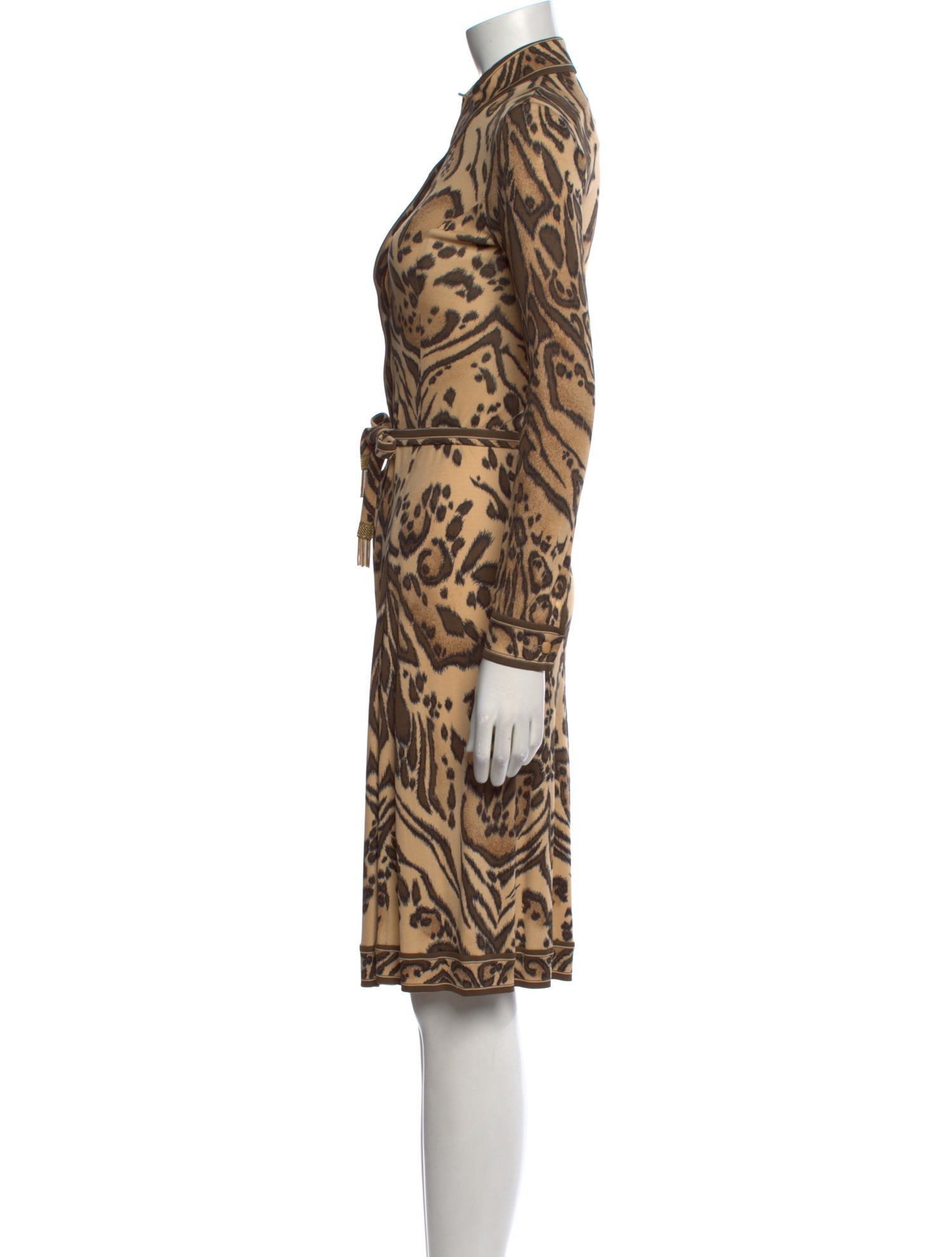 Leonard Silk Midi Length Dress