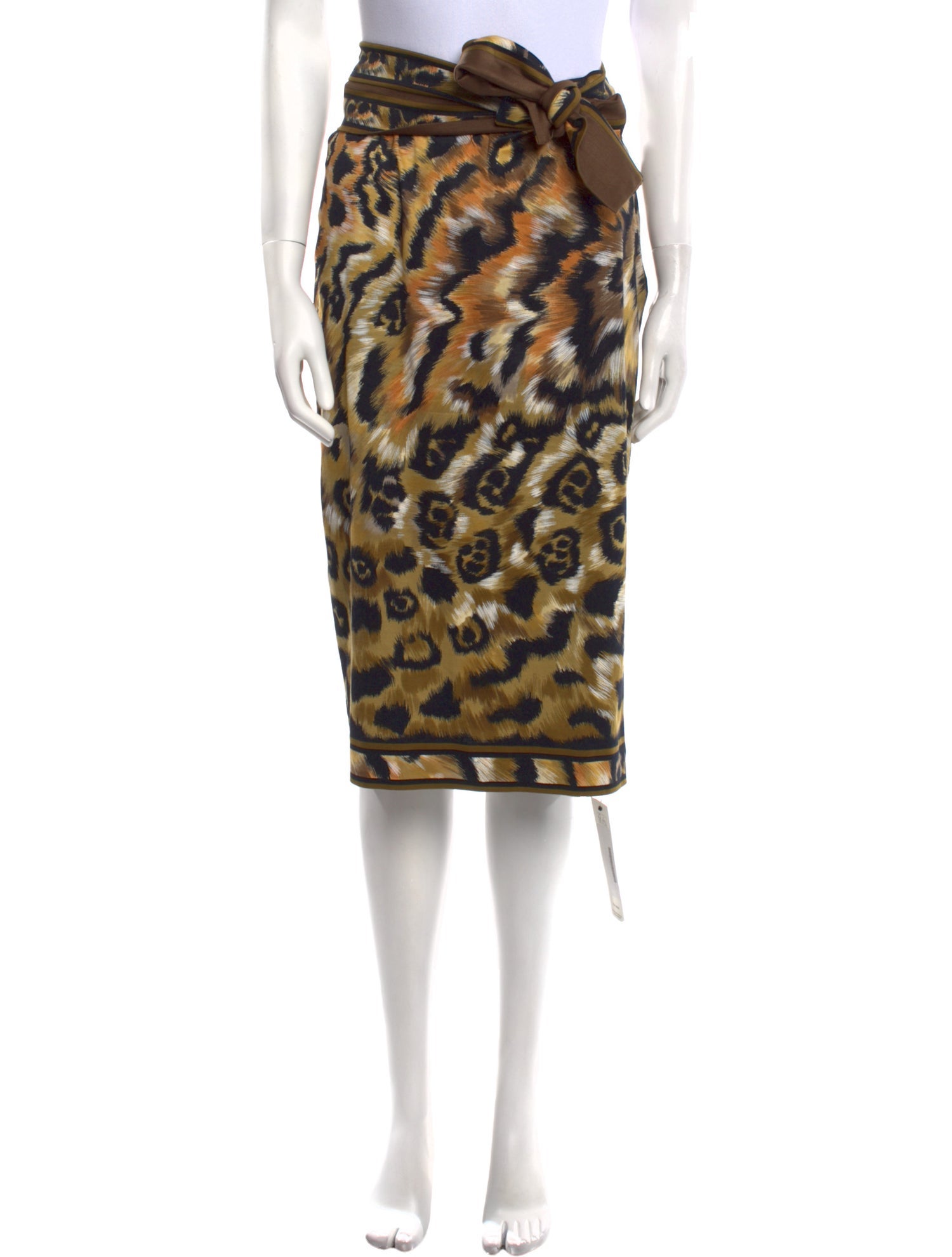 Leonard Animal Print Knee-Length Skirt