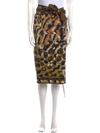 Leonard Animal Print Knee-Length Skirt