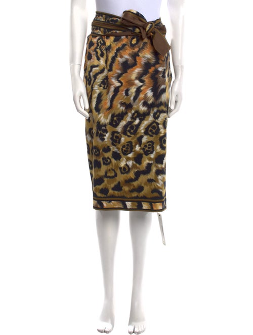 Leonard Animal Print Knee-Length Skirt