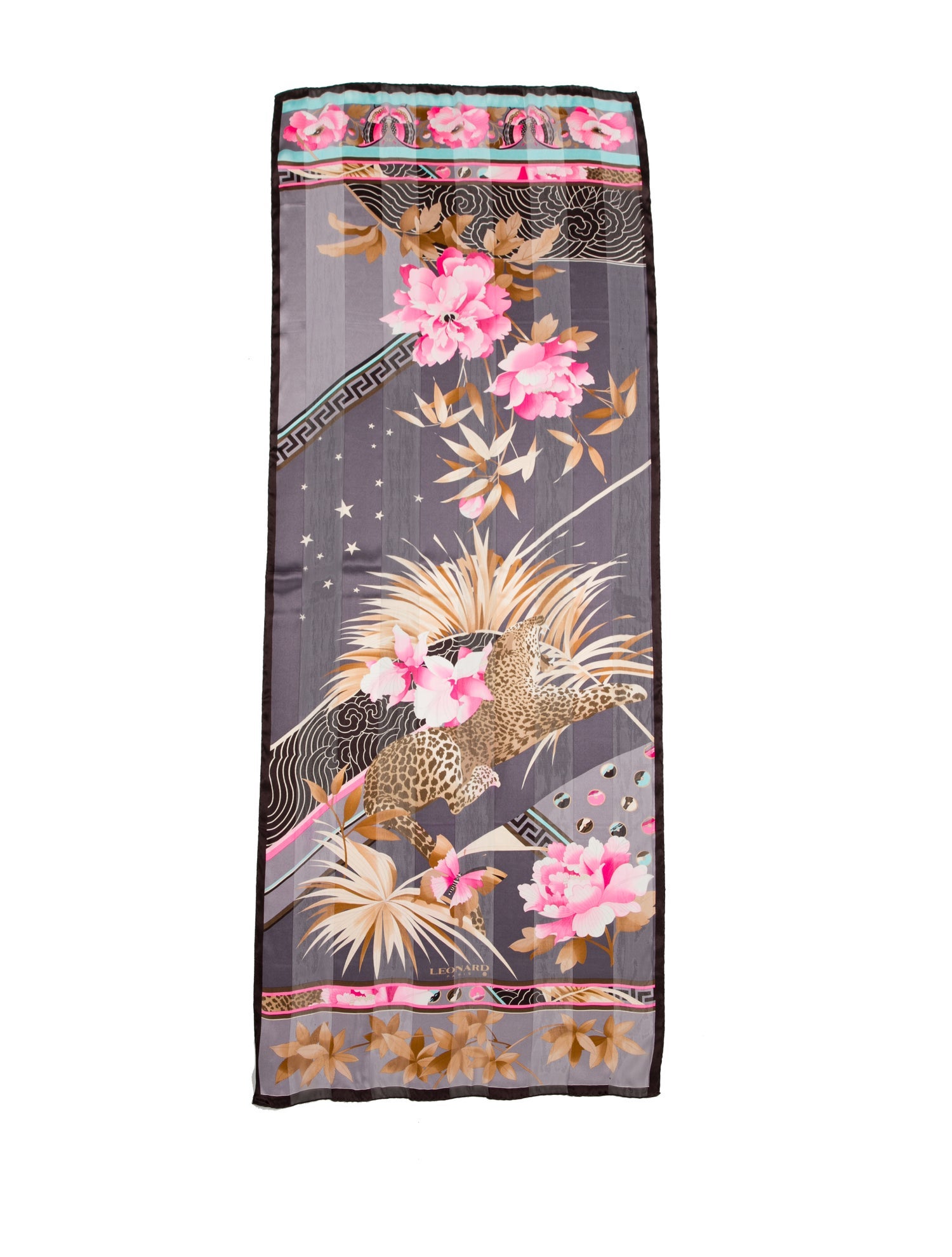 Leonard Silk Floral Print Scarf