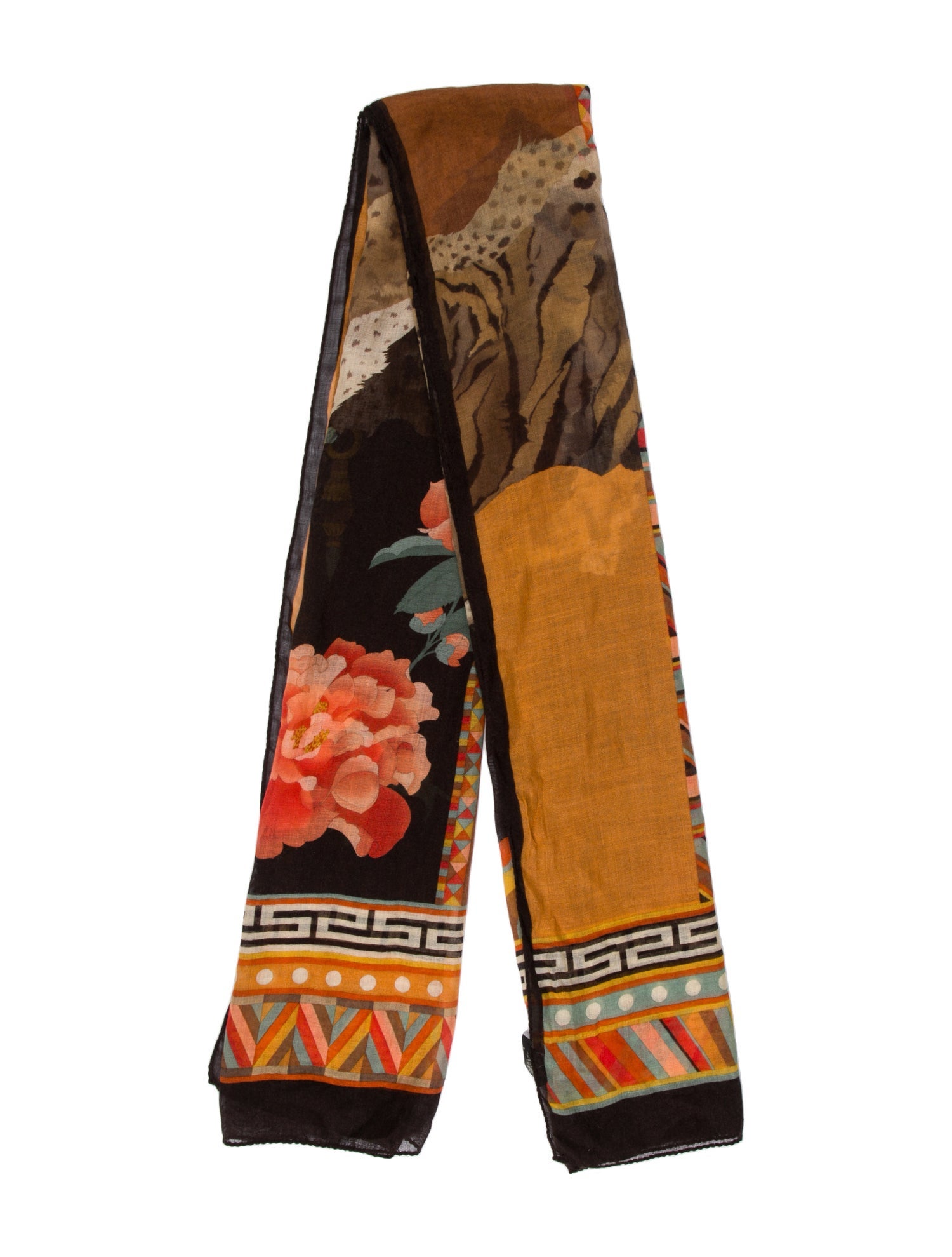 Leonard Silk Floral Print Scarf